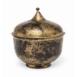 A GILT-COPPER (TOMBAK) LIDDED BOWL (SAHAN) OTTOMAN TURKEY, LATE 17TH/EARLY 18TH CENTURY On short