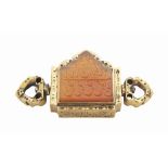 A HARDSTONE INTAGLIO MOUNTED AS AN ARMLET (BAZUBAND) IRAN, 19TH/EARLY 20TH CENTURY Of rectangular