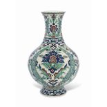 A LARGE IZNIK STYLE POTTERY VASE BOCH FRERES KERAMIS, BELGIUM, LATE 19TH/EARLY 20TH CENTURY On
