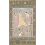 AN ALBUM PAGE: SARMAD KASHANI AND HIS FOLLOWERS IN THE WILDERNESS DECCAN, CENTRAL INDIA, LATE 18TH