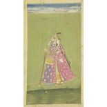 AN ALBUM PAGE: A PRINCELY COUPLE DECCAN, CENTRAL INDIA, 18TH CENTURY Opaque pigments heightened with