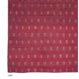 THREE WOVEN SILK PANELS INDIA, 18TH/19TH CENTURY The garnet ground woven with a lattice of elegant