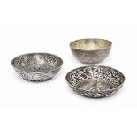 THREE FINE SILVER BOWLS OTTOMAN GREECE OR BALKANS, 18TH CENTURY Each of shallow form, two with