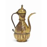 A GILT-COPPER (TOMBAK) COFFEE POT OTTOMAN TURKEY, 18TH/EARLY 19TH CENTURY On short splayed foot, the