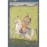 AN ALBUM PAGE : RUSTAM AND RAKHSH DECCAN, CENTRAL INDIA, LATE 18TH CENTURY Opaque pigments