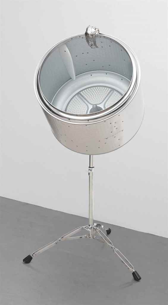 Yngve Holen (B. 1982) Sensitive to Detergent (Stomp II) washing machine drum, cast of run over meat,