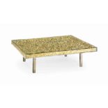 Yves Klein (1928-1962) Table d'Or (Golden Table) gold leaf, glass and Plexiglas 14 x 49 x 39 ¼in. (