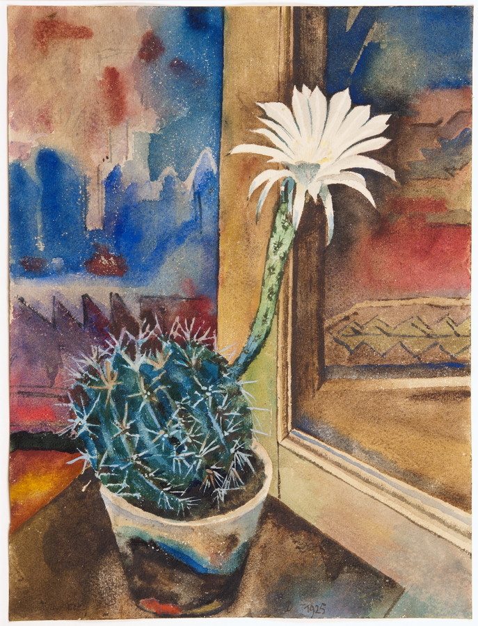 Franz Stuckenberg (18811944). Stillleben mit Kaktus. Aquarell. 1925. 35,0 : 26,3 cm. Signiert und