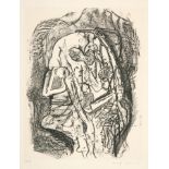 Max Ernst. Zu: Jean Tardieu. Le parquet se soulève. Lithographie. 1939. 25,5 : 19,5 cm. Signiert,