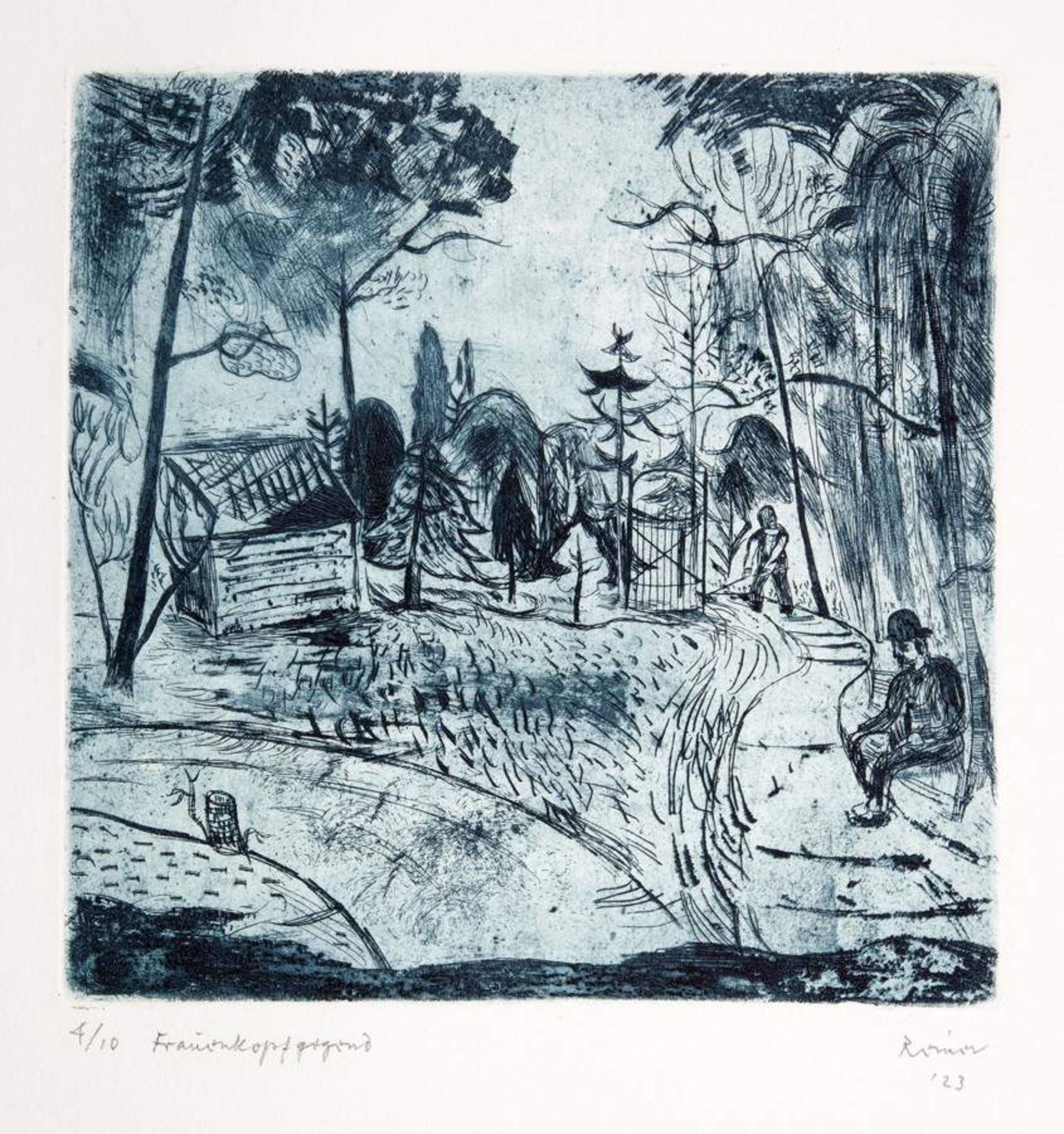 Imre Reiner. Die Blauen Bilder. Zehn Radierungen. 1922/1923. 51,5 : 35,5 cm (Blattmaße). Alle - Image 3 of 3