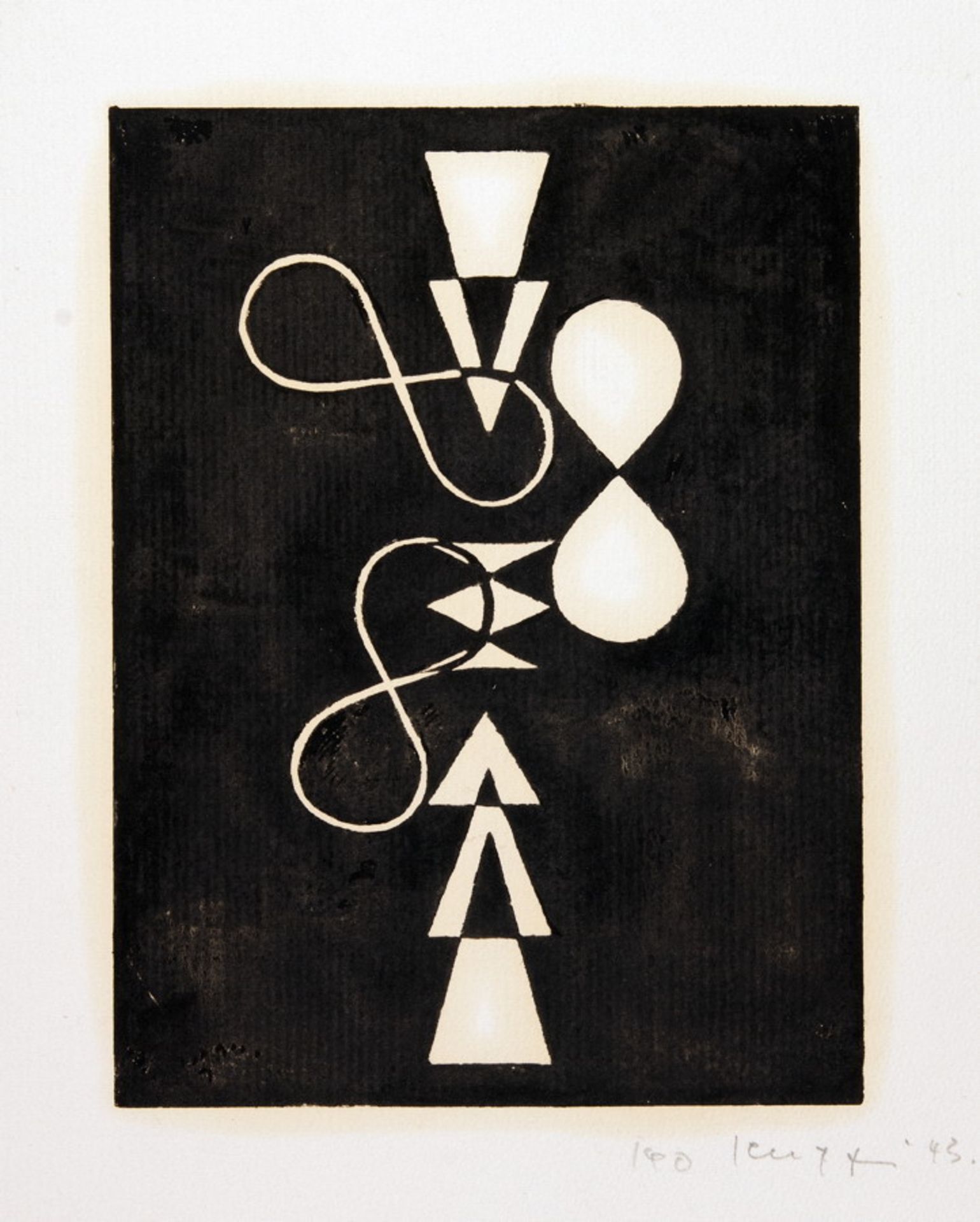Leo Leuppi. 10 compositionen. Zehn Linolschnitte. 1943. 20,0 : 15,0 cm (33,5 : 27,0 cm). Signiert