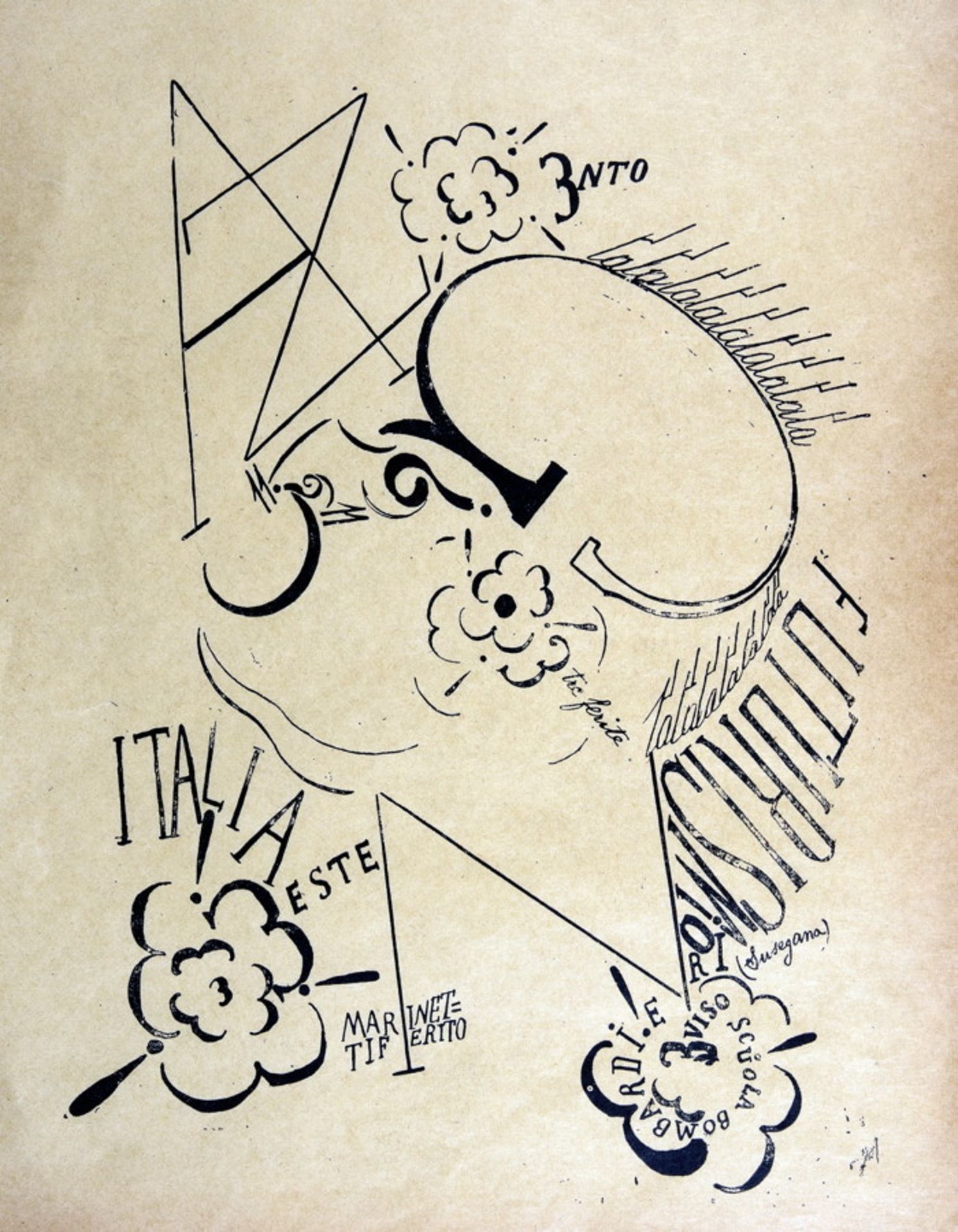 Francesco Cangiullo (18841977). Ritratto di Marinetti. Lithographie. Um 1922. Ca. 28 : 21 cm (33,