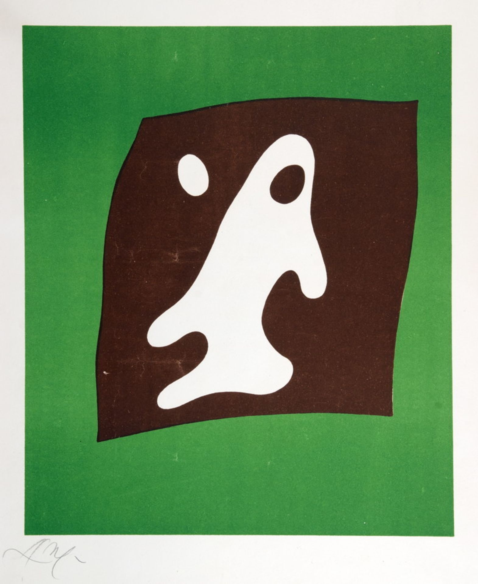 Jean Arp. Ohne Titel. Zwei Farbserigraphien. 1959/1953? 44,0 : 32,5 cm (63,5 : 48,7 cm) und 31,0 : - Image 2 of 2