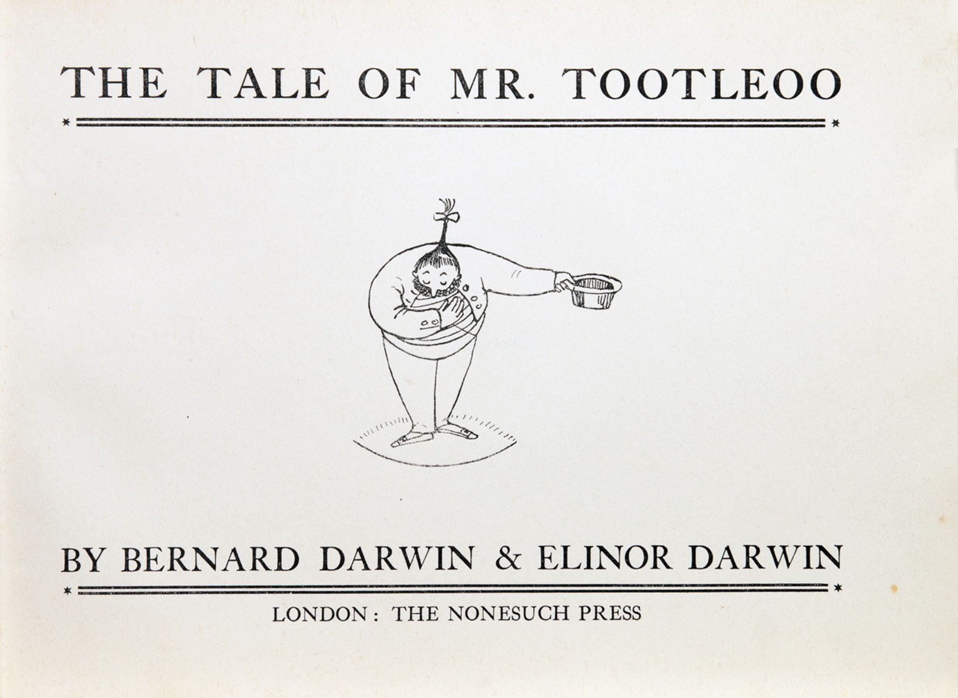 Bernard und Elinor Darwin. The Tale of Mr. Tootleoo London, The Nonesuch Press [1925]. Mit 22 - Image 3 of 3