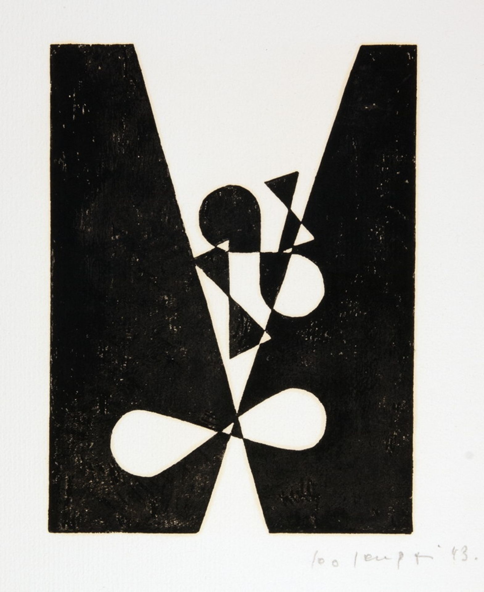 Leo Leuppi. 10 compositionen. Zehn Linolschnitte. 1943. 20,0 : 15,0 cm (33,5 : 27,0 cm). Signiert - Image 3 of 4