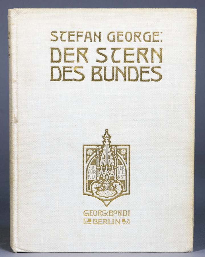 Stefan George. Der Stern des Bundes. Berlin, Georg Bondi 1914. Originalleinenband; Deckelvignette,