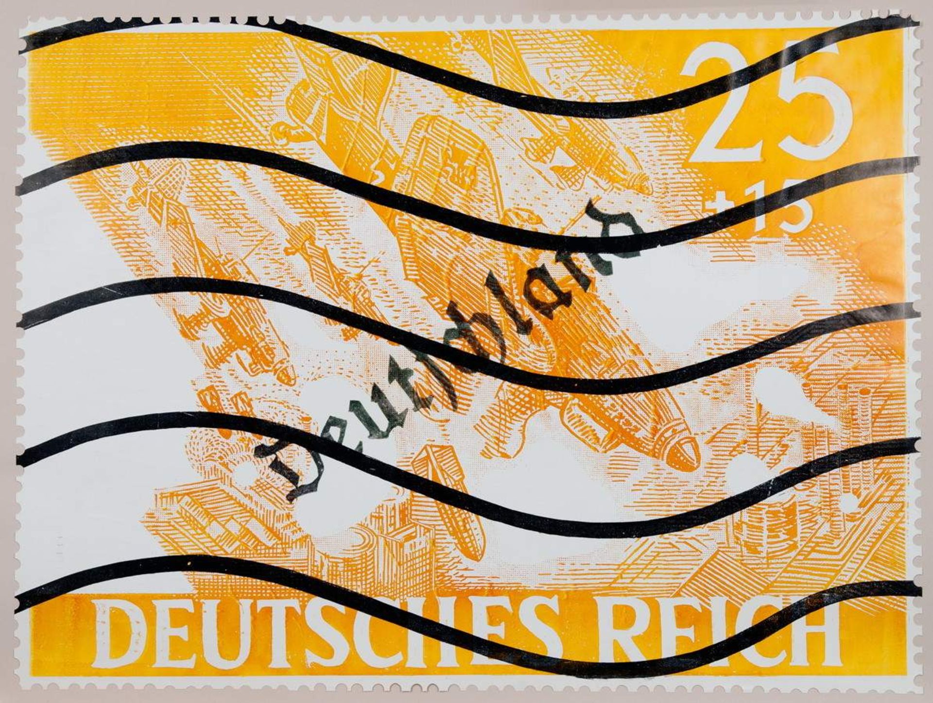 Klaus Peter Brehmer. Drei farbige Briefmarken-Linolschnitte. 1966/67. Signiert, teils datiert. I. - Image 3 of 3