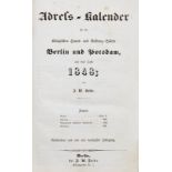 J. W. Boike. Adreß-Kalender für die königlichen Haupt- und Residenz-Städte Berlin und Potsdam, auf