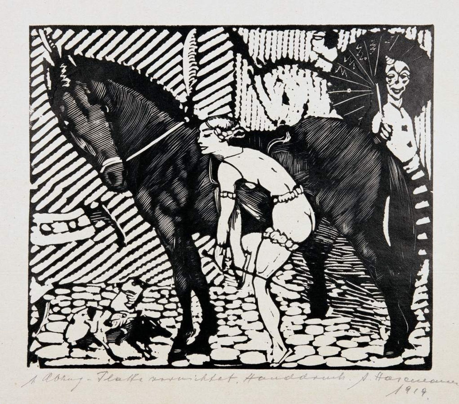 Arminius Hasemann.  Die graphischen Zyklen - Der Zirkus. 13 Holzschnitte. 1920. Elf signiert, - Image 4 of 5