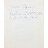 Martin Walser. Hilfe vom Selbsthelfer. Ein Versuch über Goethe. Eigenhändiges Manuskript. [1986/87?]