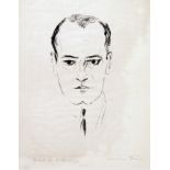 Christian Schad. Porträt des Dr. Serner. Lithographie. 1921. 17,5 : 8,5 cm (30,3 : 23,0 cm).