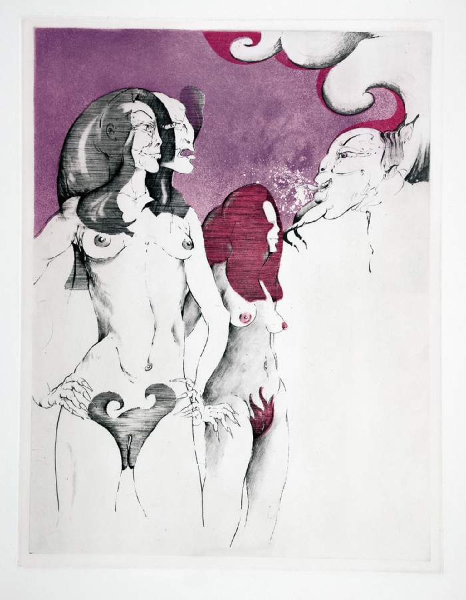 WP Eberhard Eggers. Lysistrata. Neun Farbradierungen. 1970/1971. Ca. 41 : 30 cm (59 : 48 cm).