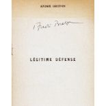 Surrealismus - André Breton. Légitime défense. Paris, Editions Surréalistes 1926.