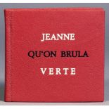 René Char. Jeanne quon brula verte. Alés, P[aul] A[ndré] B[enoit] 1956. Mit einem Frontispiz nach