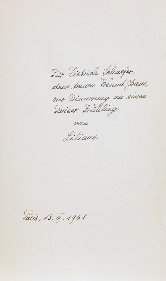 Claire Goll - Rainer Maria Rilke. Briefe an Liliane. Wiesbaden, Limes [1952]. Mit Porträt von Claire