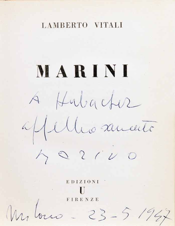 Marino Marini. Drei frühe Monographien mit eigenhändiger Widmung. 19361946. Alle mit Tafeln. Ein