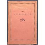 Franz Kafka. Betrachtung. Zweite Ausgabe. Leipzig, Kurt Wolff [1913/1915]. Hellrote Originalbroschur