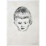 Edvard Munch. Knabenkopf. Kaltnadelradierung. 1906/1925. 19,5 : 13,5 cm (31,8 : 25,2 cm). Auf