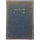 Thomas Mann. Kino. Romanfragment. Gera, Friedrich Blau 1926. Anthrazitfarbener Originalumschlag