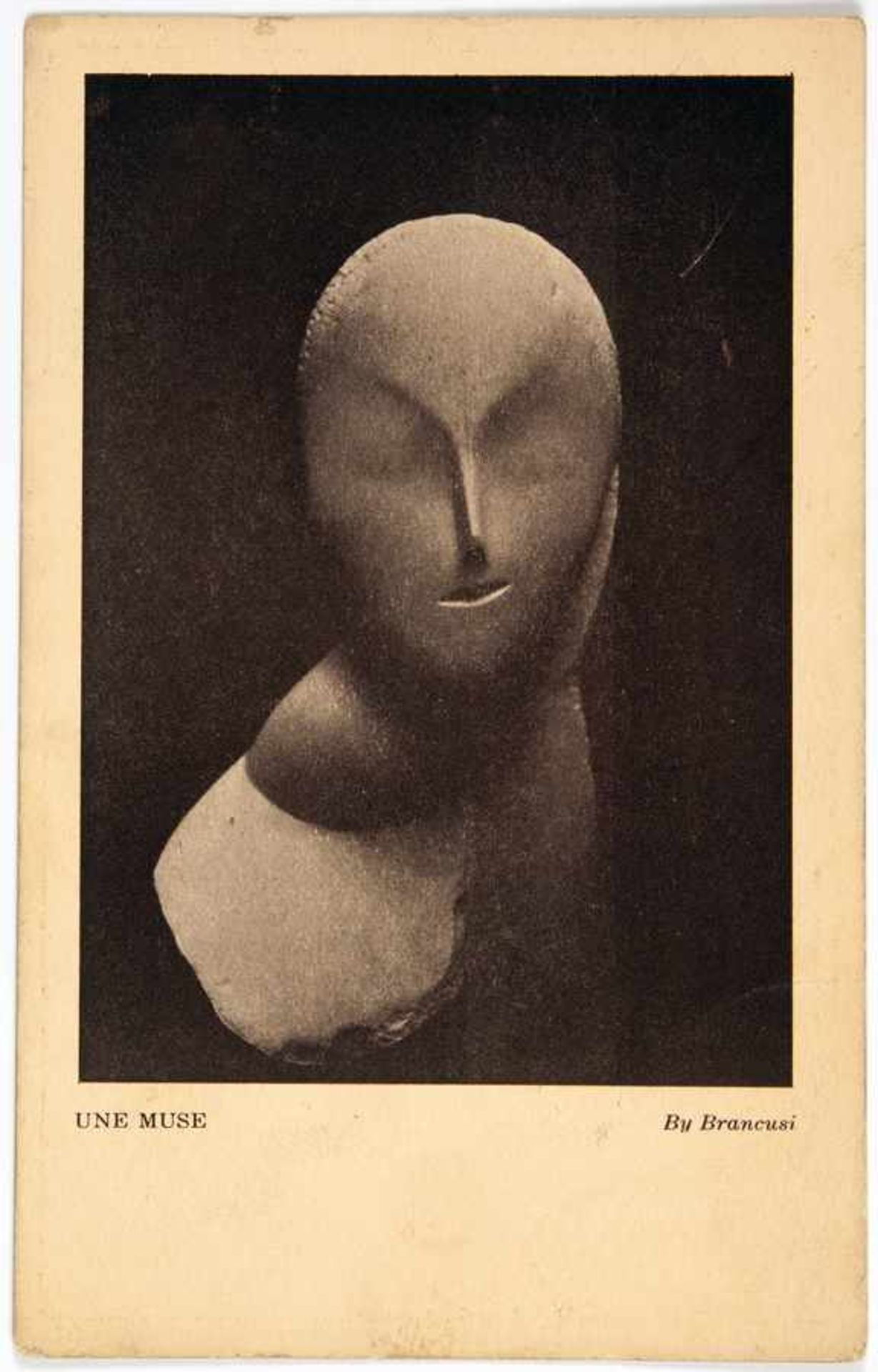 Constantin Brâncusi. Une muse. Postkarte der Armory Show. 1913. 14,2 : 8,9 cm. Originaldokument