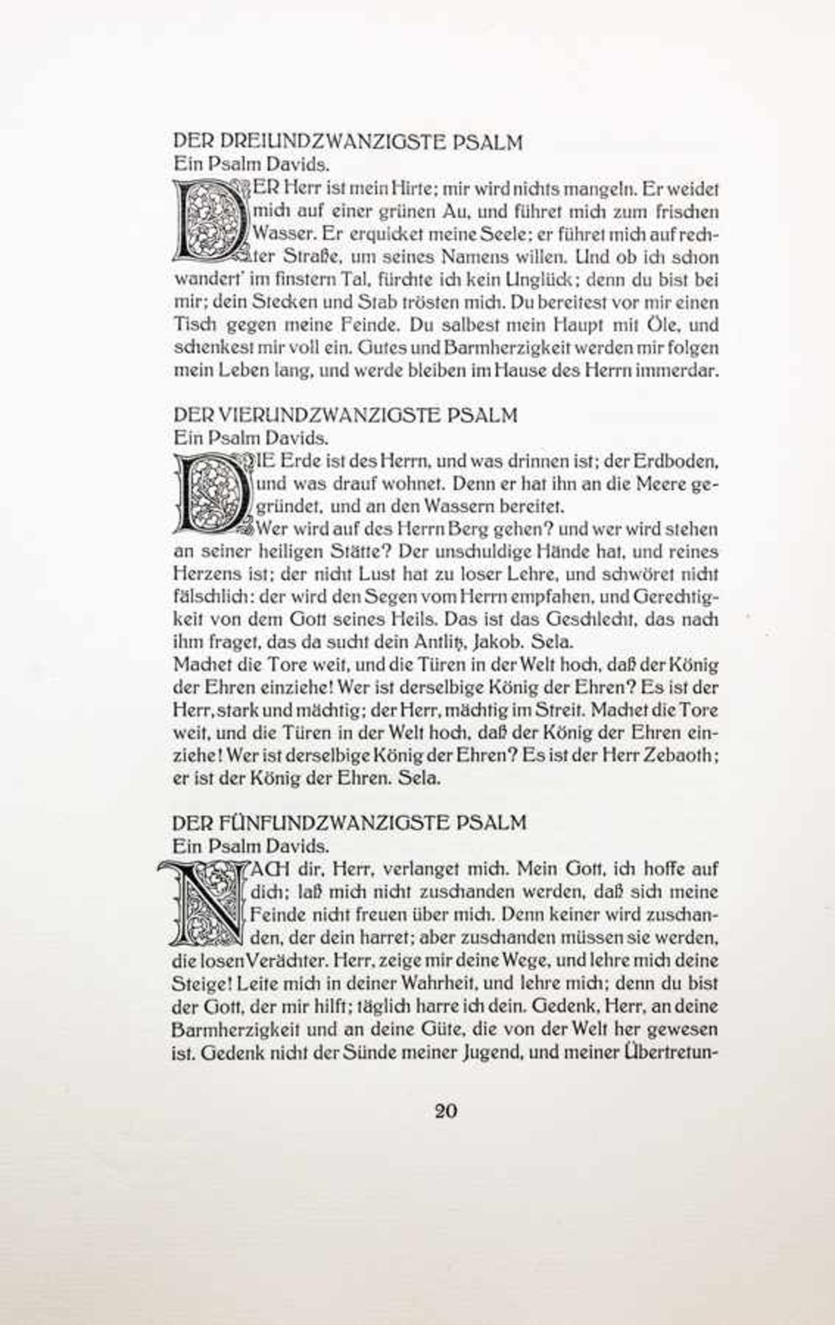 Ernst Ludwig-Presse - Die Psalmen. Leipzig, Insel 1911. Mit zahlreichen Initialen von Friedrich