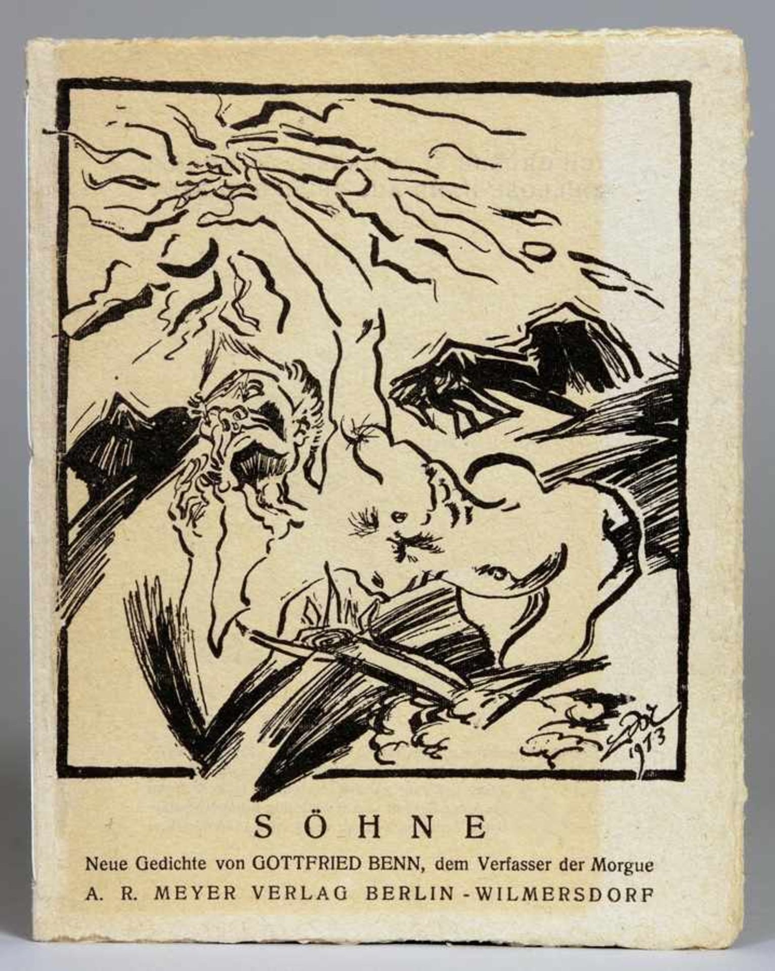 Gottfried Benn. Söhne. Neue Gedichte. Berlin, A. R. Meyer [1913]. Originalbroschur mit