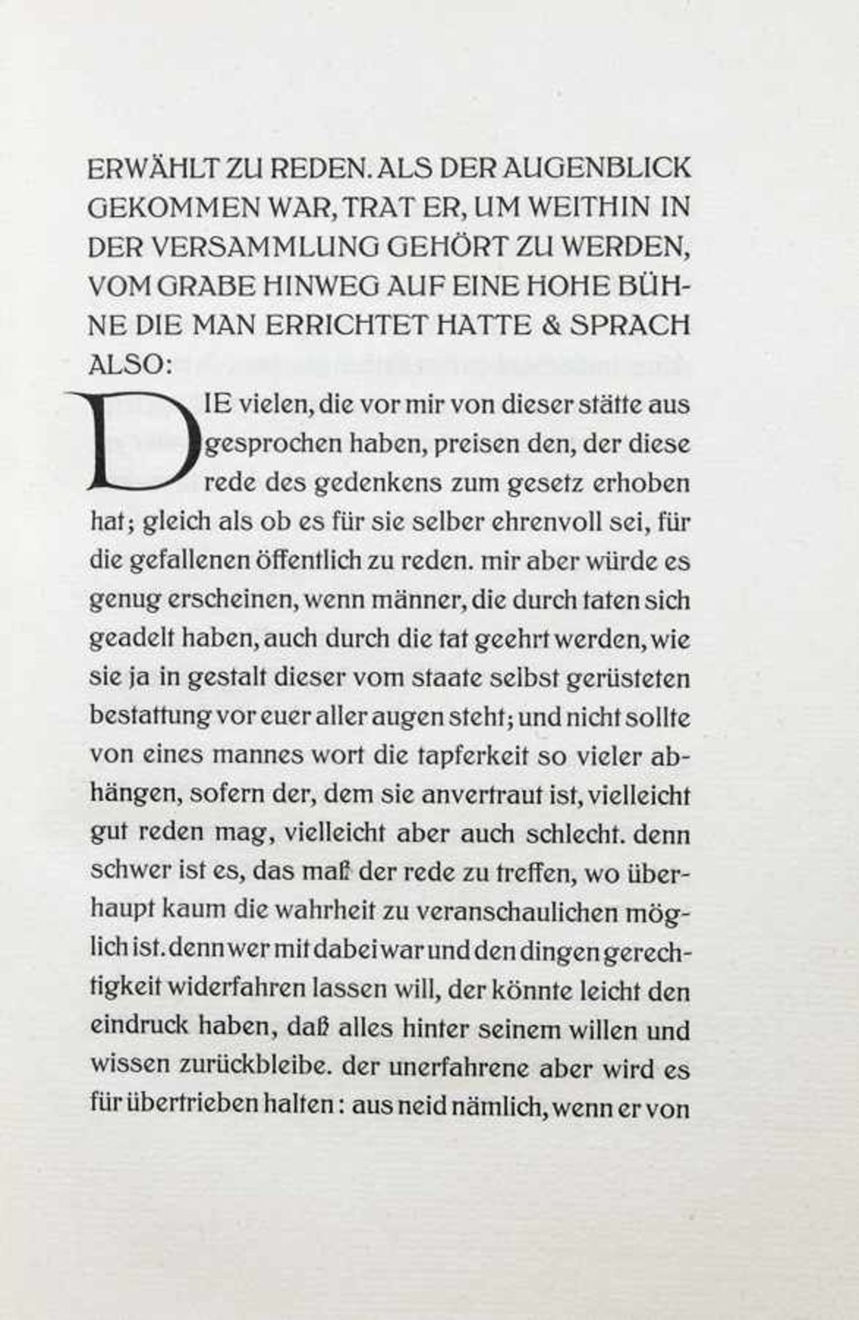 Ernst Ludwig-Presse - Rede des Perikles für die Gefallenen. (Aus Thukydides des Atheners zweitem - Image 2 of 2