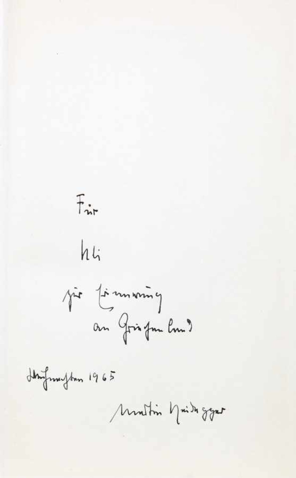 Martin Heidegger - Karl Reinhardt. Aischylos als Regisseur und Theologe. Bern, A. Francke 1949. - Image 2 of 2