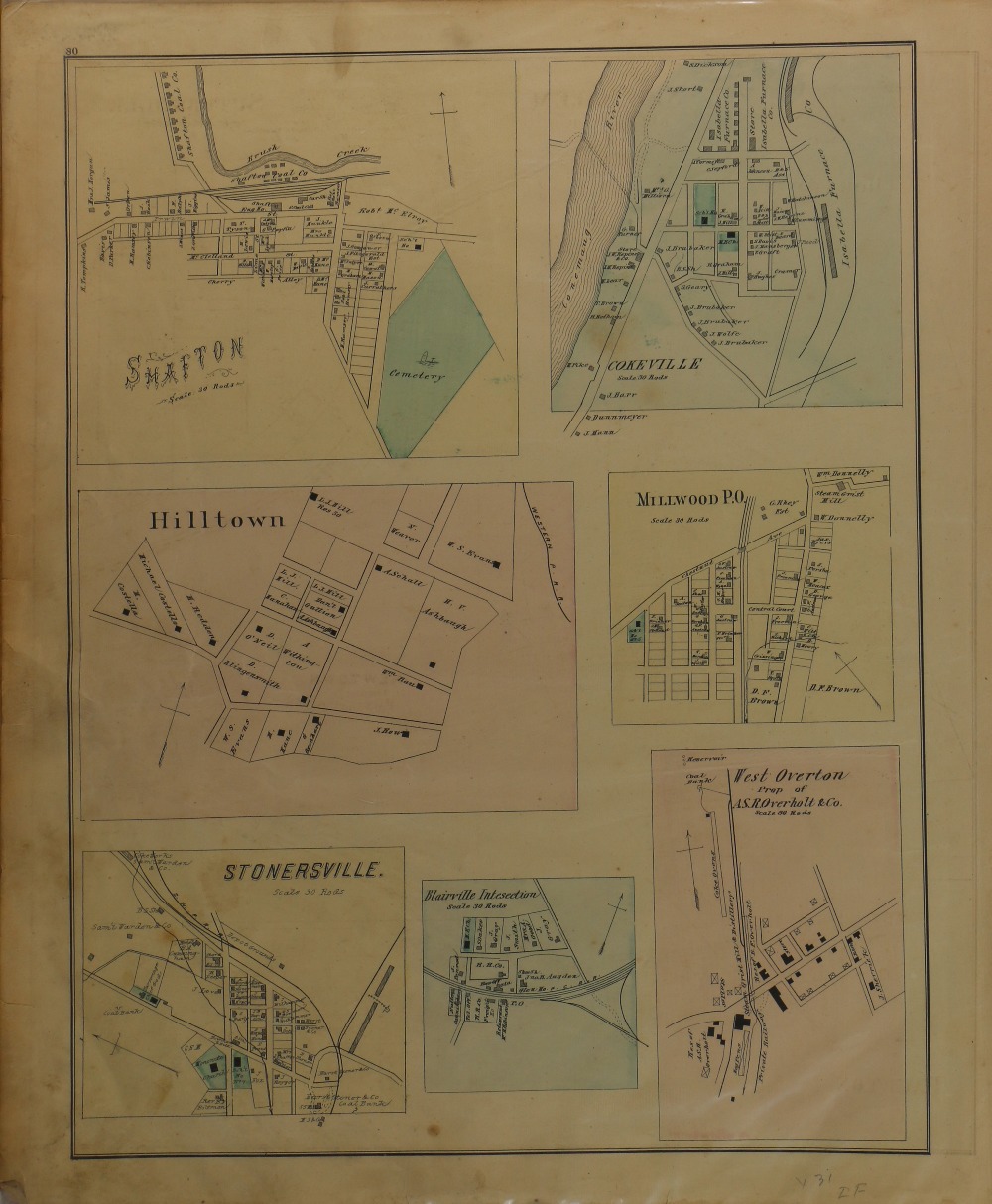 (lot of 5) American School (19th century), Four business directory maps of Mt. Pleasant, Latrobe, - Image 4 of 7