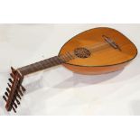 Attributed to Manouk Papazian Lute, 20th Century, 13 string, having a detailed and pierced carved