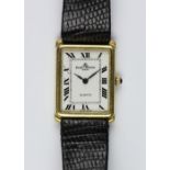 Baume & Mercier 14K yellow gold leather wristwatch