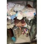 (Lot of 50+) Textile group, consisting of doll clothes, baby clothes, and remnants, including lace