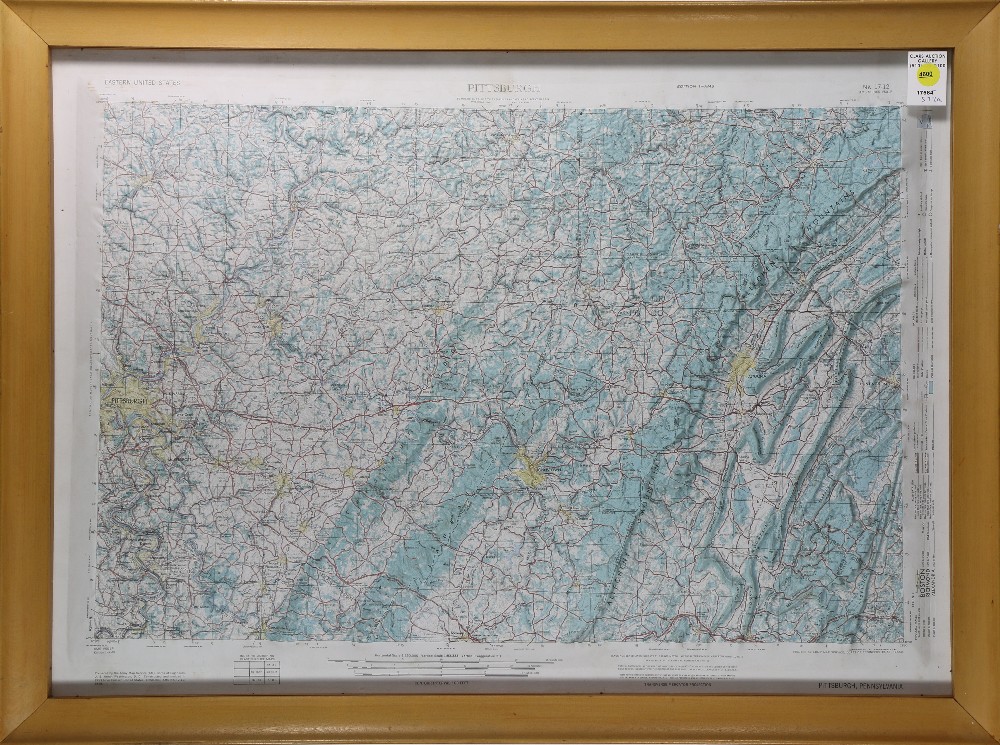 Plastic Relief Map in colors, "Pittsburgh, Pennsylvania," prepared by the Army Map Service (AM),