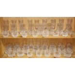 (lot of approx 48) Stuart crystal stemware group, consisting of (18) tumblers; (10) cordials; (11)