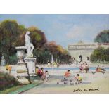 Jules Herve (French, 1887-1981), "Les Tuilleries," oil on canvas, signed lower right and verso,