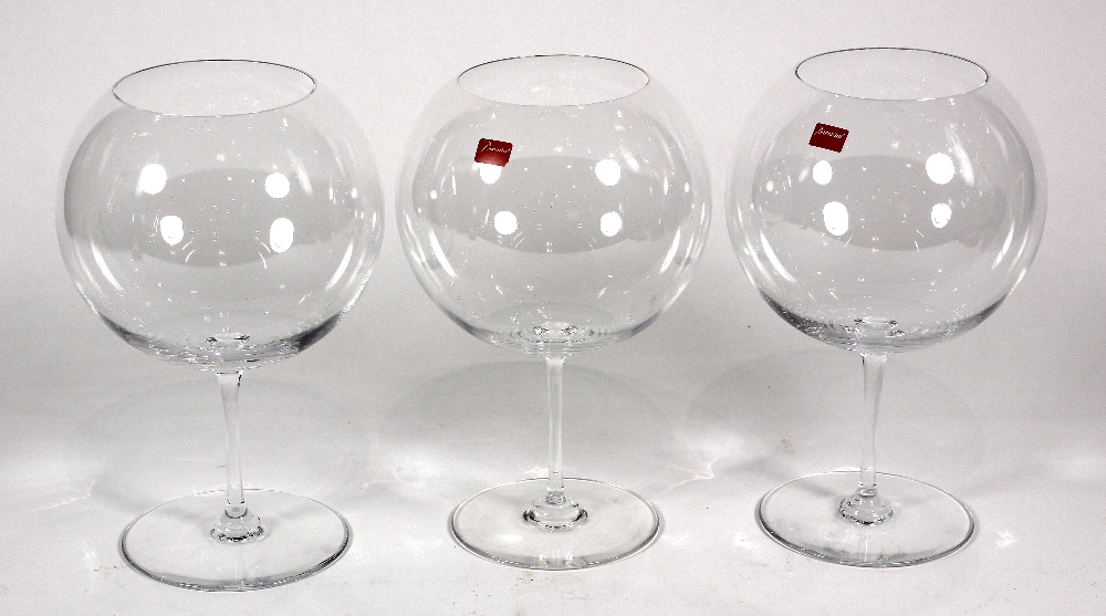 (lot of 3) Baccarat Bacchus (Romanee Conti) crystal degustation tasting glasses, each having a large - Image 2 of 4