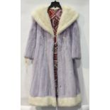 (lot of 3) Full length mahogany mink coat; 7/8 mahogany mink coat; dyed purple mink coat, each one