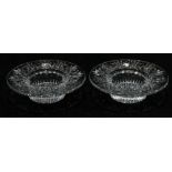 (Lot of 2) Pair of Waterford crystal bottle coasters, each with etched mark to underside, 8"dia.