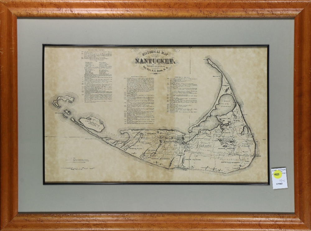 The Rev. Ferdinand Cartwright Ewer (American, 1826-1883), "Historical Map of Nantucket,"