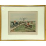 (Lot of 2) Richard Gibson Reeve (British, 1803-1889), "The Full Cry," hand colored aquatints,